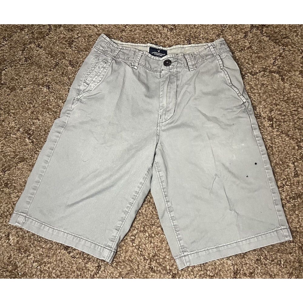 American‎ Eagle Longboard Shorts Mens 28 Gray Cotton Chino Casual AE